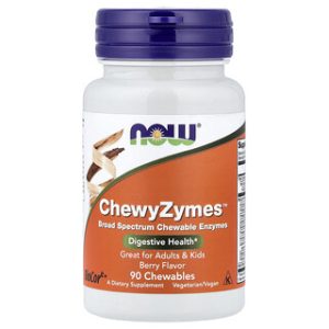 NOW Foods ChewyZymes Berry - אנזימי עיכול ללעיסה 90 טבליות