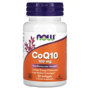 NOW Foods CoQ10 100 מ"ג - תוסף תזונה 50 כמוסות