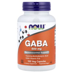 NOW Foods GABA - כמוסות צמחיות להרגעה - 100 יח'