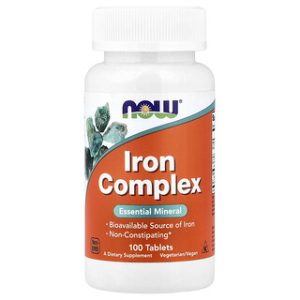 NOW Foods - Iron Complex - תוסף ברזל 100 טבליות