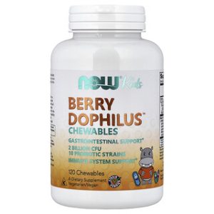 NOW Foods Kids Berry Dophilus לעיסה - 120 טבליות