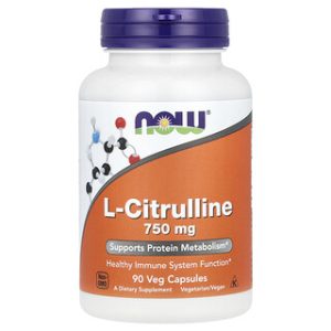 NOW Foods L-Citrulline 750 מ"ג - 90 כמוסות צמחוניות