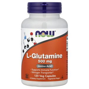NOW Foods L-Glutamine 500 מ"ג , 120 כמוסות צמחיות