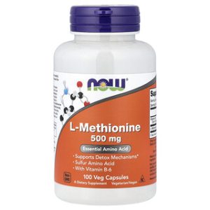NOW Foods L-Methionine - תוסף תזונה 100 כמוסות צמחיות