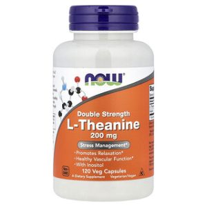 NOW Foods L-Theanine 120 כמוסות - הרגעה טבעית