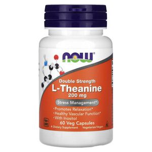 NOW Foods L-Theanine 60 כמוסות - להרגעה וריכוז