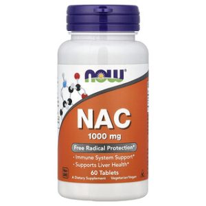 NOW Foods NAC 1000 מ"ג - 60 טבליות - תוסף תזונה