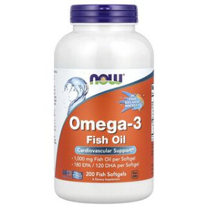 NOW Foods Omega-3 1000 מ"ג - 200 כמוסות שמן דגים