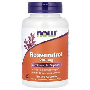 NOW Foods Resveratrol 200 מ"ג - 120 כמוסות טבעוניות