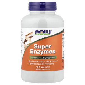 NOW Foods Super Enzymes - 180 כמוסות - לעיכול בריא