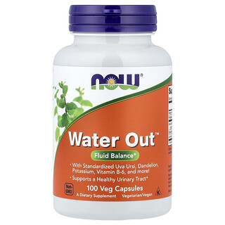 NOW Foods Water Out - כדורי ניקוז נוזלים טבעיים - 100 כמוסות