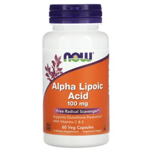 NOW Foods אלפא ליפואית 100 מ"ג - 60 כמוסות צמחיות
