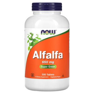 NOW Foods אלפלפא 650 מ"ג - 500 טבליות - תוסף תזונה