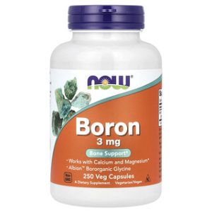 NOW Foods בורון 3 מ"ג - 250 כמוסות צמחיות