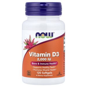 NOW Foods ויטמין D3 2000 IU - 120 כמוסות רכות