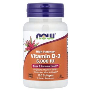 NOW Foods ויטמין D3 עוצמתי - 120 כמוסות