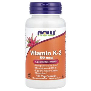NOW Foods ויטמין K-2 100 מק"ג - 100 כמוסות צמחיות