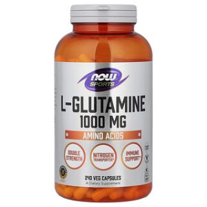 NOW L-Glutamine 1000mg - 240 כמוסות - תוסף ספורט