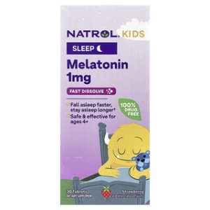 Natrol Kids Melatonin 4+ טבליות - תות 30 טבליות