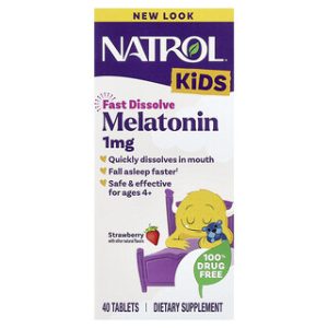 Natrol Kids Melatonin 4+ טבליות - תות - 40 טבליות