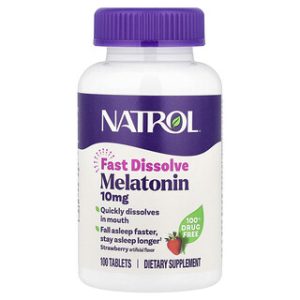 Natrol מלטונין 10 מ"ג - מומס מהר - תות 100 טבליות