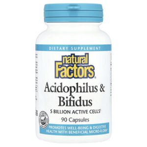 Natural Factors Acidophilus & Bifidus - 90 כמוסות