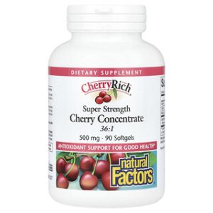 Natural Factors Cherry Rich 500 מ"ג - תוסף דובדבן חזק