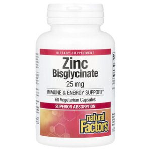 Natural Factors Zinc Bisglycinate 25 מ"ג - 60 כמוסות
