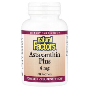 Natural Factors - אסטקסנטין פלוס 4 מ"ג - 60 כמוסות