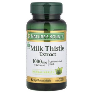 Natures Bounty Milk Thistle 1000mg - תוסף כבד 50 כמוסות