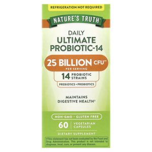 Natures Truth פרוביוטיקה יומית-14 , 25 מיליארד CFU , 60 כמוסות