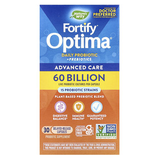 Natures Way Fortify Optima - פרוביוטיקה יומית 30 כמוסות