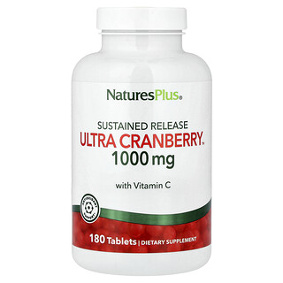 NaturesPlus Ultra Cranberry - כדורי חמוציות משוחררות לאורך 180 יח'