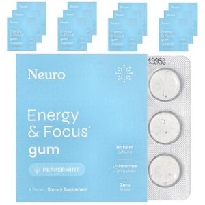 NeuroGum - מסטיק אנרגיה וריכוז מנטה - 12 יחידות