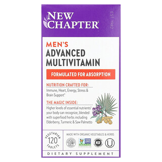 New Chapter Mens Advanced - מולטי ויטמין לגבר 120 טבליות