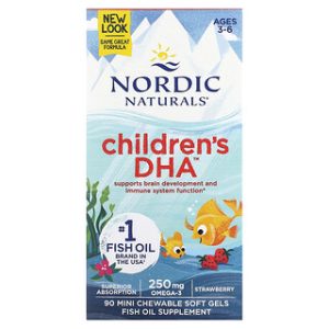 Nordic Naturals Childrens DHA 3-6 - ג'לים רכים בטעם תות