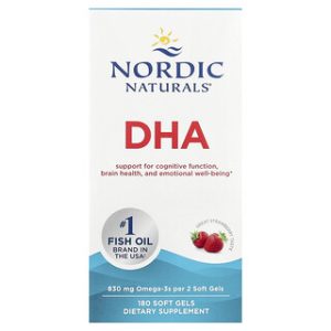 Nordic Naturals DHA תות- שמן דגים 180 כמוסות