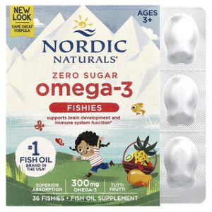 Nordic Naturals Omega-3 Fishies לילדים-ללא סוכר