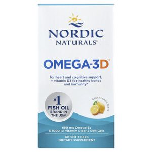 Nordic Naturals Omega-3D לימון - 60 כמוסות רכות