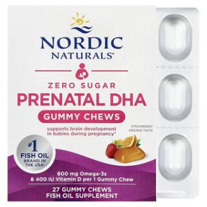 Nordic Naturals - גומי לעיסה DHA לנשים בהריון - תות-תפוז