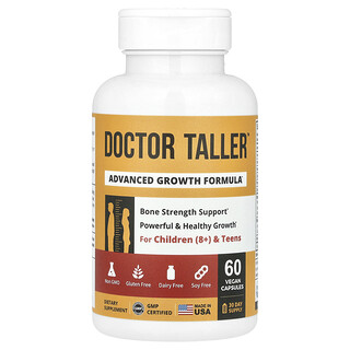 NuBest Doctor Taller- גדילה לגילאי 8+- 60 כמוסות טבעוניות