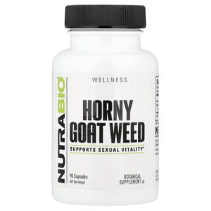NutraBio Horny Goat Weed - 90 כמוסות לחיזוק הגבר