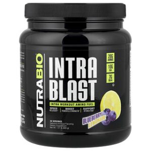 NutraBio Intra Blast - תוסף אימון תוך כדי טעם לימון אוכמניות
