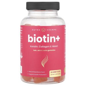 NutraChamps ביוטין פלוס- גומי טעים בטעם פירות יער מעורבים