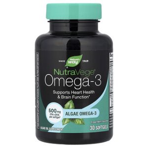NutraVege אומגה 3 - מנטה מרעננת - 500 מ"ג - 30 כמוסות