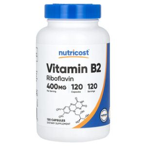 Nutricost B2 400 מ"ג - ויטמין B2 איכותי 120 כמוסות