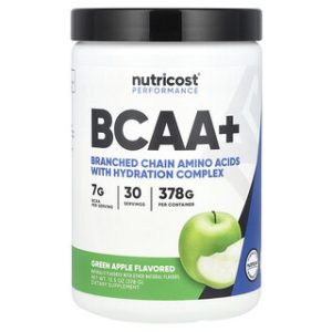 Nutricost BCAA+ - תפוח ירוק - 378 גרם - שיפור ביצועים