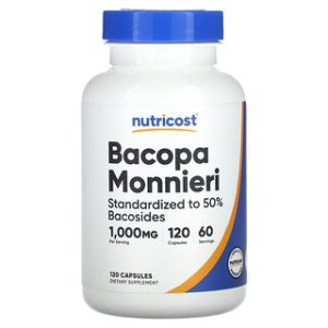 Nutricost Bacopa Monnieri 500mg - 120 כמוסות לזיכרון
