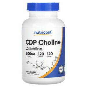 Nutricost CDP Choline 300 מ"ג - 120 כמוסות - שיפור זיכרון