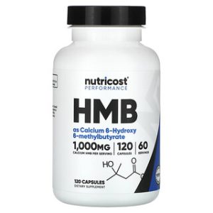 Nutricost HMB 500 מ"ג - תוסף כוח וביצועים , 120 כמוסות